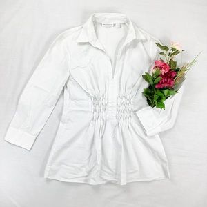 Vintage Y2k ruched bust babydoll button up top